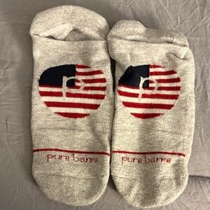 Pure Barre Athletic Socks with Red and Blue Design